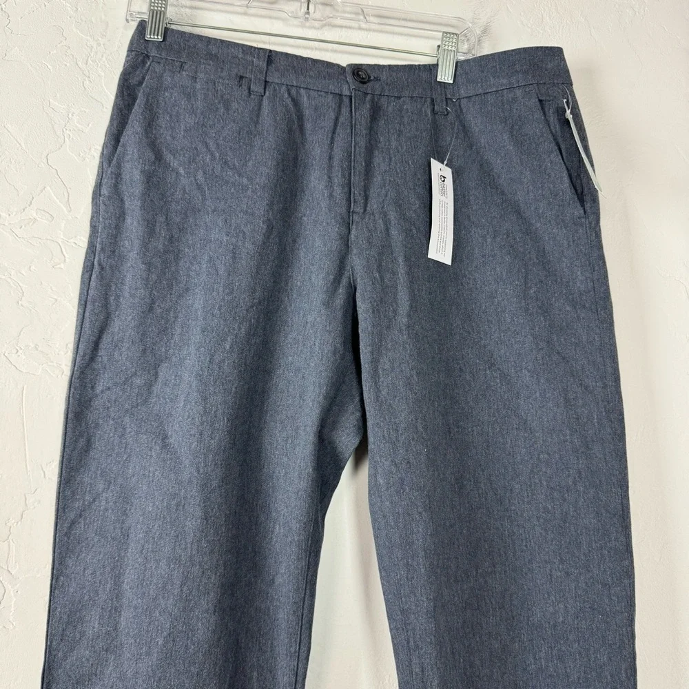 Hawker Rye Dress Pants Heather Marled Essential Wash Straight Fit‎ Chino Blue
